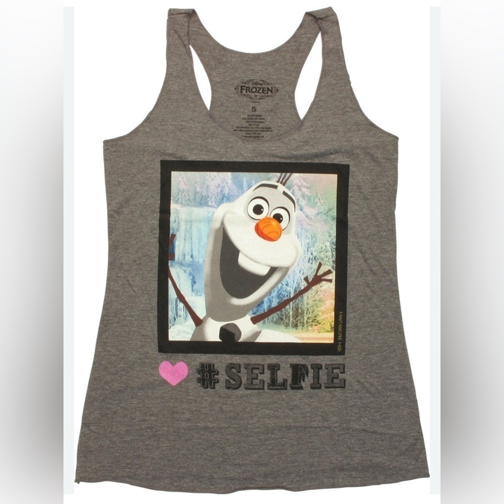 Disney’s Olaf Frozen #selfie scoop neck racerback whimsical resort wear tank SM